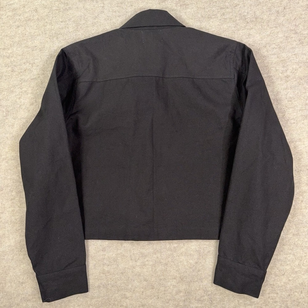 Laude The Label Cropped Canvas Chore Jacket Womens M Black 100% Organic Cotton - Picture 6 of 12